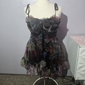 **3/20 shein floral sleeveless mini puff dress plus size 1x